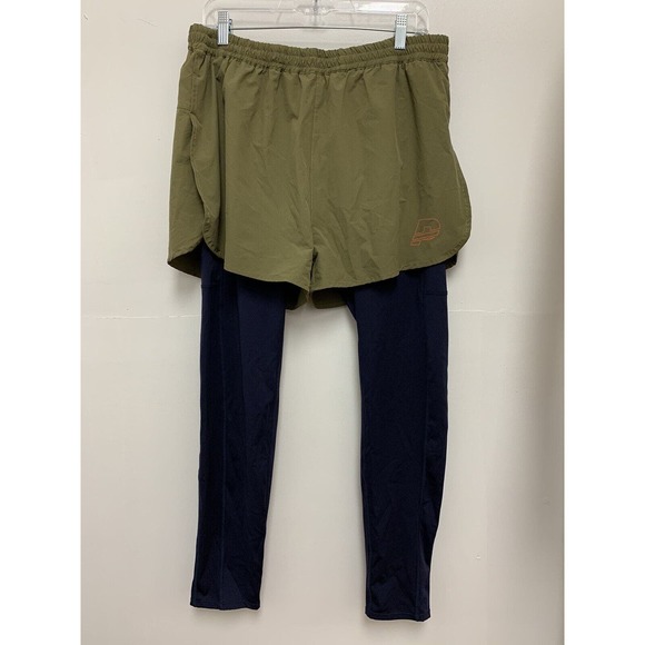 Praise Green 2 In 1 Running Shorts Pants Size XL - Picture 1 of 5